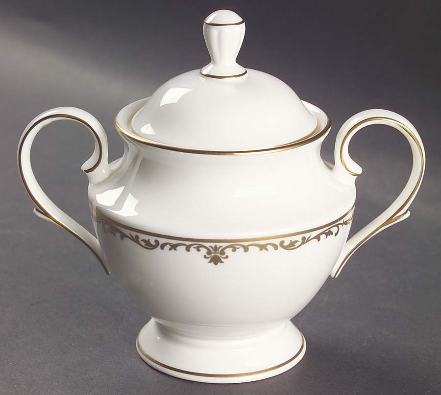 Coronet Gold Sugar Bowl & Lid by Lenox-1