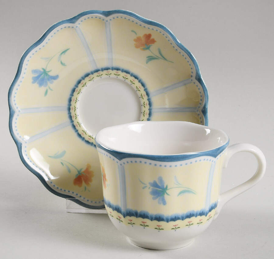 Provencal Blossom Flat Cup & Saucer Set by Lenox-1