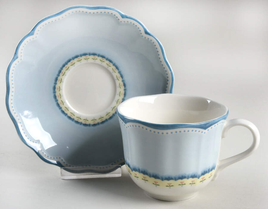 Provencal Sky Flat Cup & Saucer Set by Lenox-1