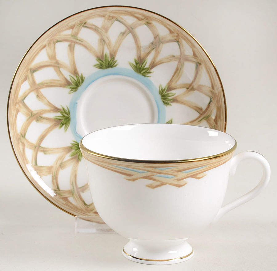 Colonial Bamboo Footed Cup & Saucer Set by Lenox-1