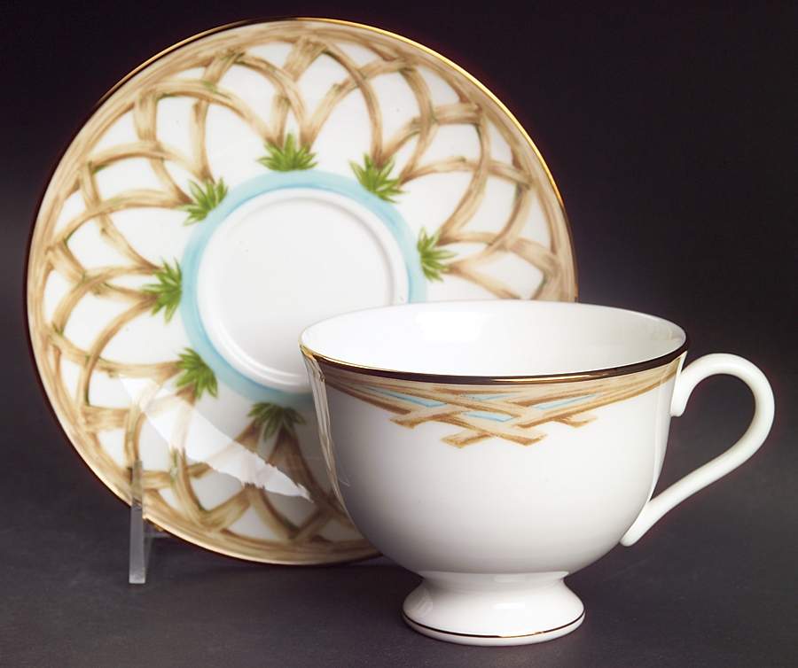 Colonial Bamboo Footed Cup & Saucer Set by Lenox-1