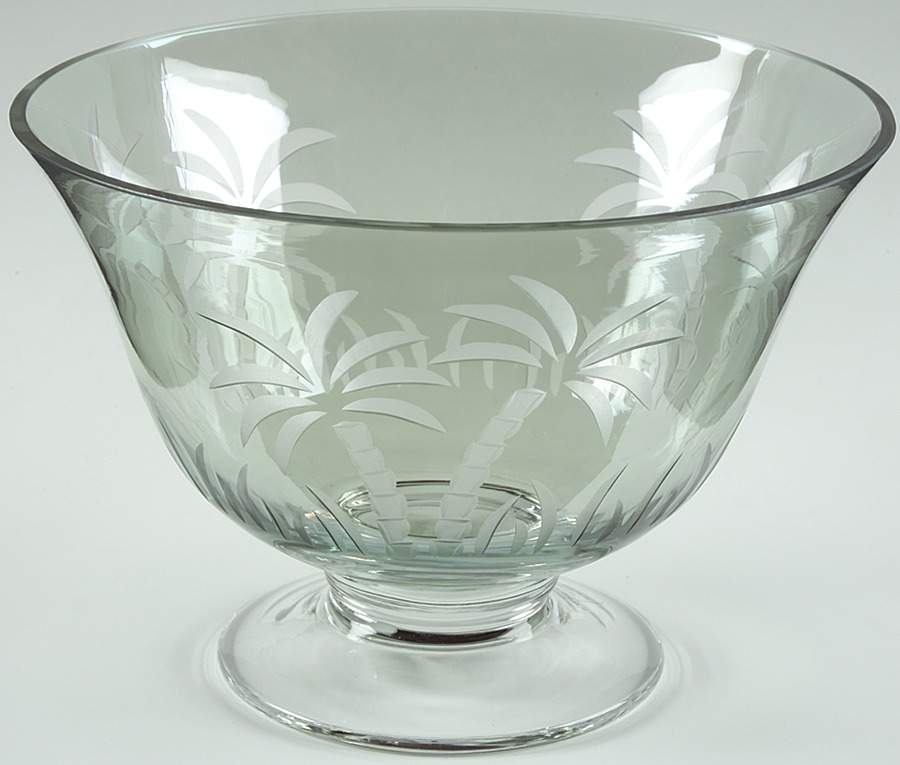 British Colonial Scenic (Accessories) 8" Glassware Green Footed Bowl by Lenox-1