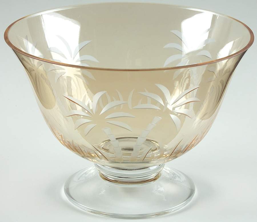 British Colonial Scenic (Accessories) 8" Glassware Amber Footed Bowl by Lenox-1