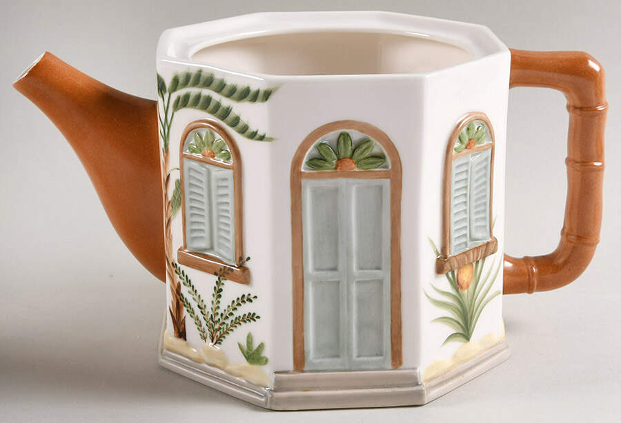 British Colonial Scenic (Accessories) Figural Teapot No Lid by Lenox-1