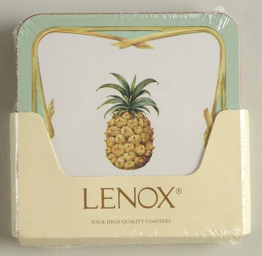 British Colonial Scenic (Accessories) (4 Pc) Cork Back Square Coaster Set by Lenox-1