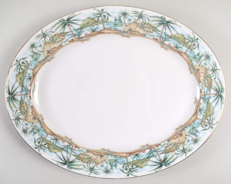 British Colonial Scenic (Accessories) 16" Oval Serving Platter by Lenox-1