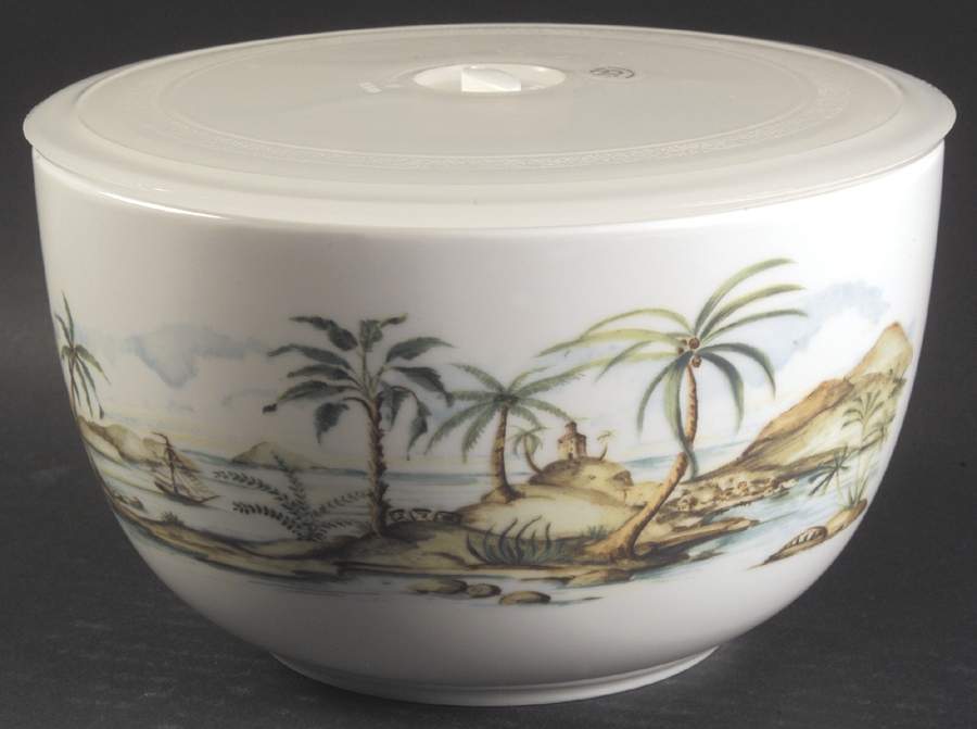 British Colonial Scenic (Accessories) Stackable Bowl with Lid 7" by Lenox-1