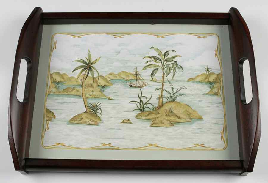 British Colonial Scenic (Accessories) Rectangular Wood Tray by Lenox-1
