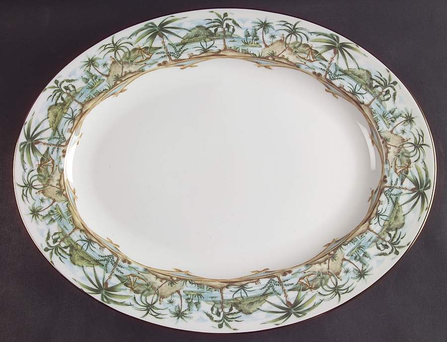 British Colonial Scenic (Accessories) 16" Oval Serving Platter by Lenox-1