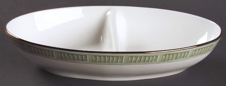 British Colonial Scenic (Accessories) 11" Oval Divided Vegetable Bowl by Lenox-1