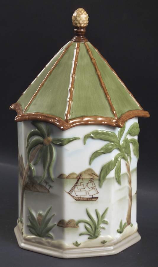British Colonial Scenic (Accessories) Medium Figural Canister & Lid by Lenox-1