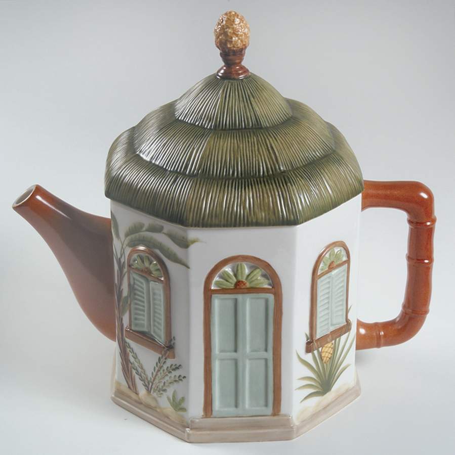 British Colonial Scenic (Accessories) Figural Teapot & Lid by Lenox-1