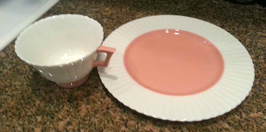Temple (Coral Center) Footed Cup & Saucer Set by Lenox-1