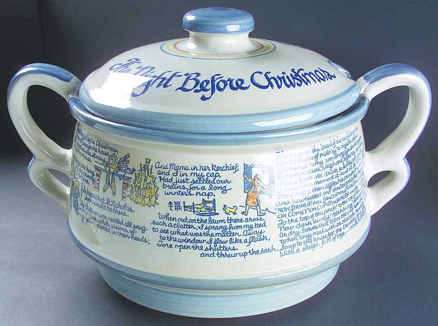 The Night Before Christmas Beverage Crock with Lid & Swivel Stand by Louisville-1