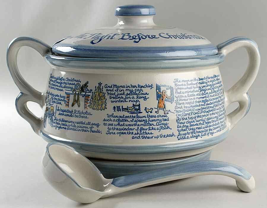 The Night Before Christmas Beverage Crock with Lid, Ladle & Swivel Stand by Louisville-1