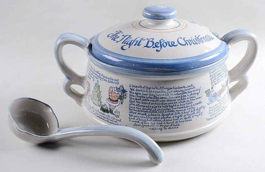 The Night Before Christmas Beverage Crock with Lid & Ladle by Louisville-1