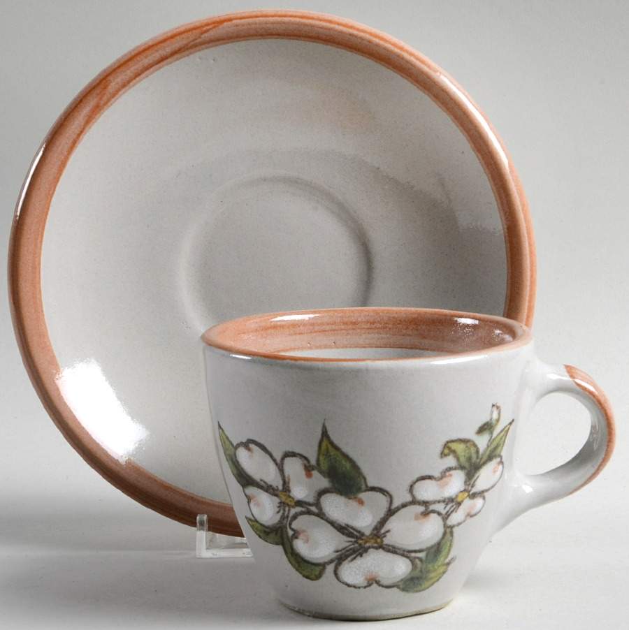 Dogwood Flat Cup & Saucer Set by Louisville-1