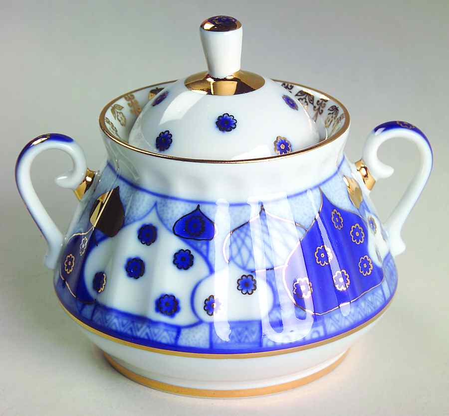 Russian Domes Sugar Bowl & Lid by Lomonosov-1