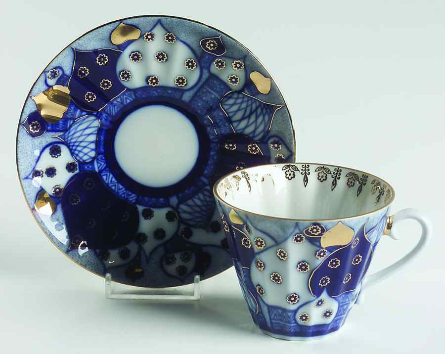 Russian Domes Flat Cup & Saucer Set by Lomonosov-1