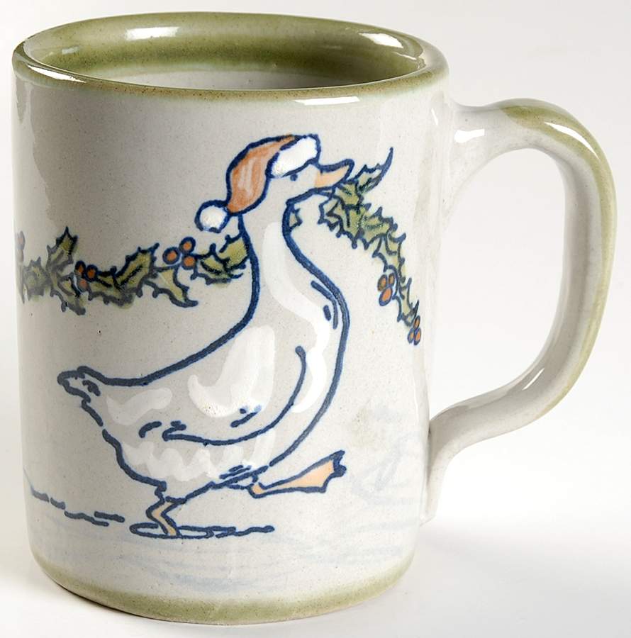 Santa's Geese (Green Trim) Mug by Louisville-1