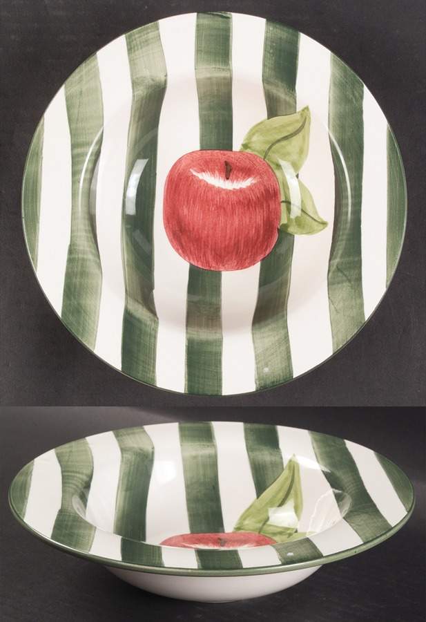 Apple Stripe Soup/Cereal Bowl by Laurie Gates-1