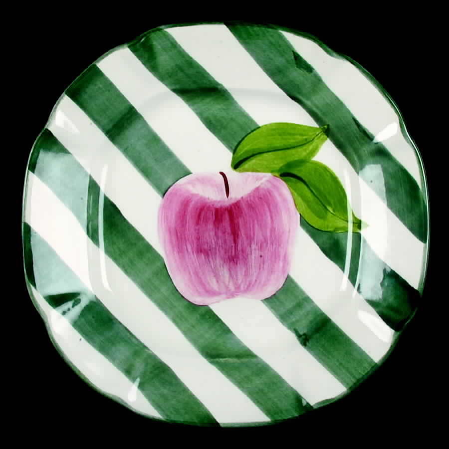 Apple Stripe Square Salad Plate by Laurie Gates-1