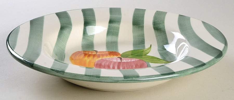 Apple Stripe Pasta/Salad Serving Bowl by Laurie Gates-1