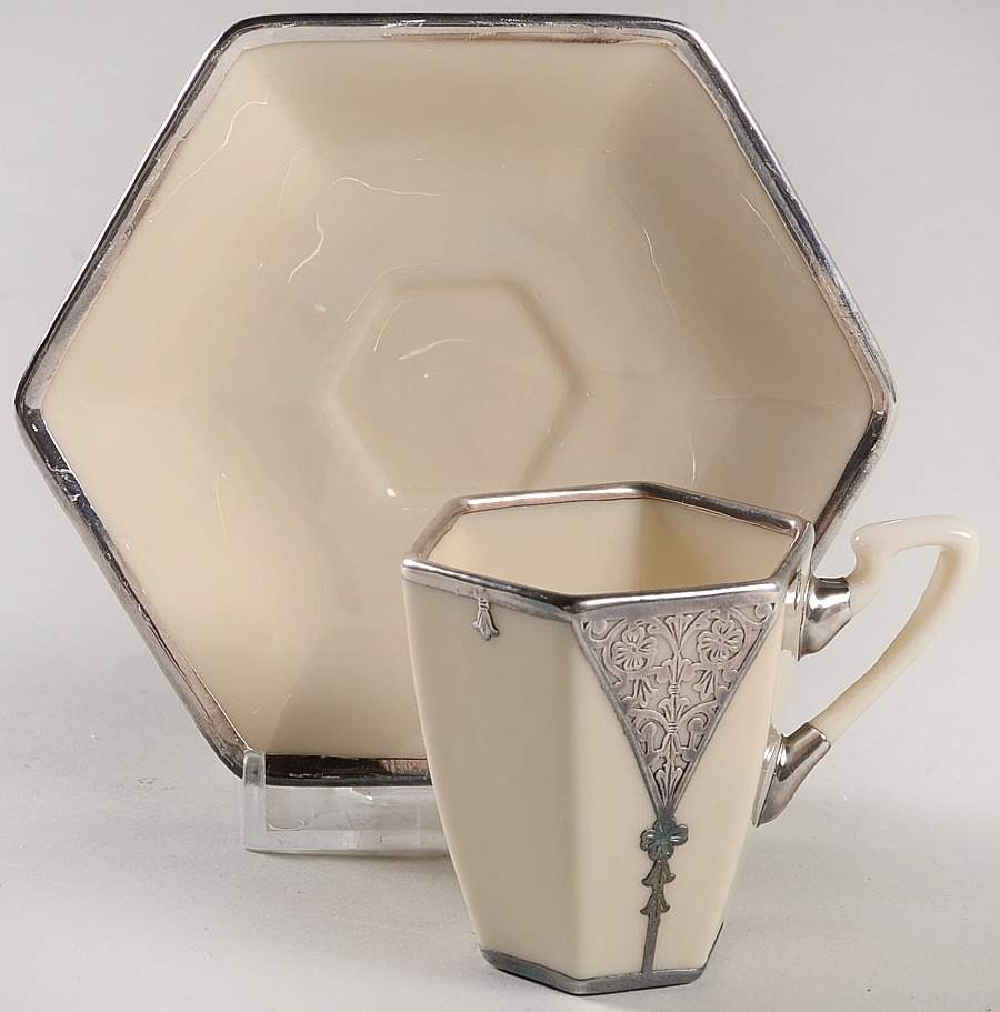Centennial Sterling Silver Flat Demitasse Cup & Saucer Set by Lenox-1