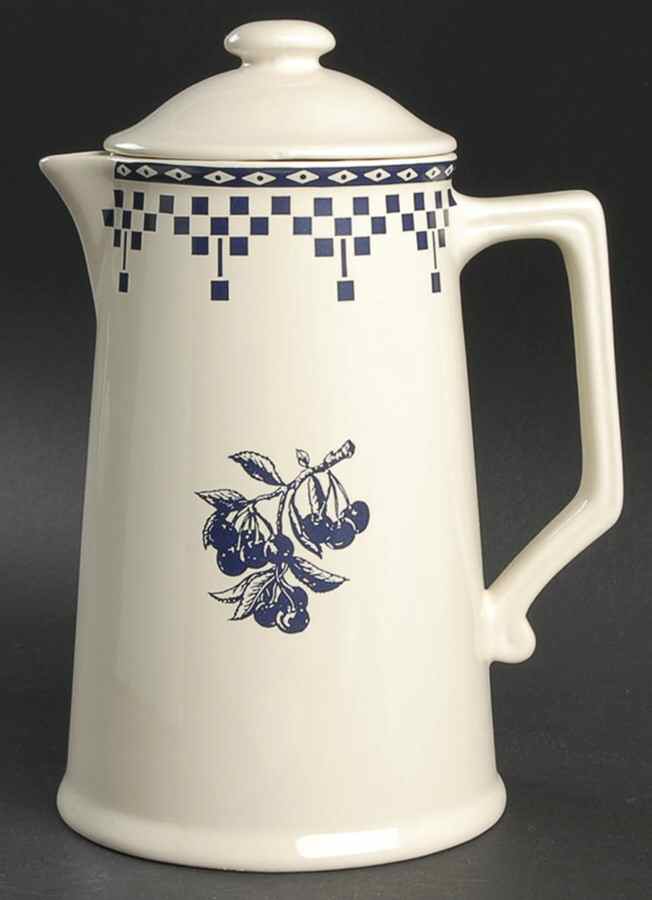 Damier Blue Coffee Pot & Lid by Le Comptoir-1