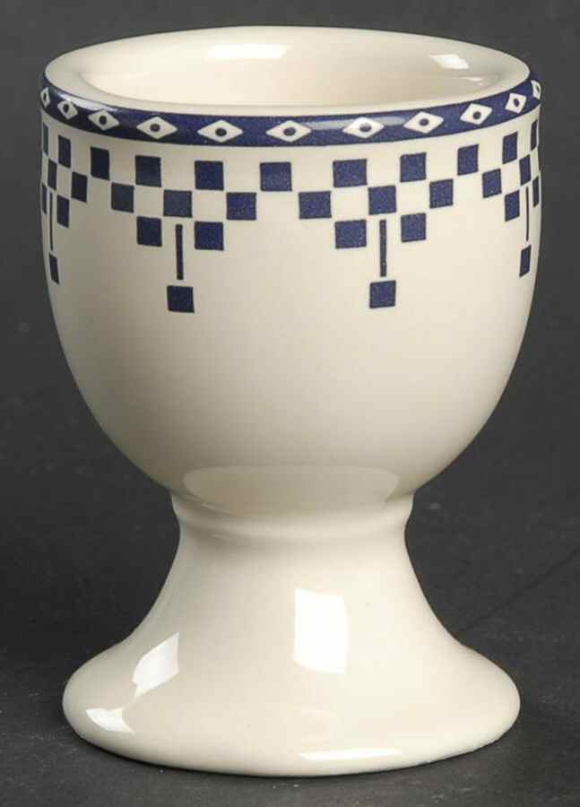 Damier Blue Single Egg Cup by Le Comptoir-1