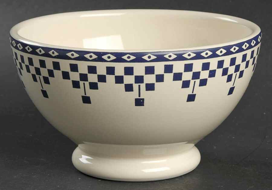 Damier Blue Footed Dessert Bowl by Le Comptoir-1