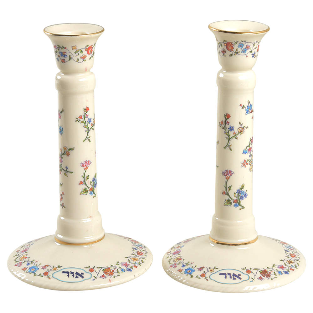 L'Chaim Sabbath Candlesticks (Pair) by Lenox-1