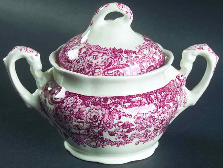 202 Rosa Sugar Bowl & Lid by La Cartuja de Sevill-1