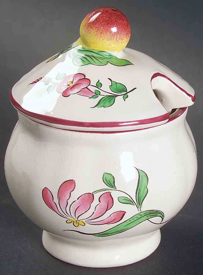 Old Strasbourg (Off White Background) Mustard Jar & Lid by Luneville-1
