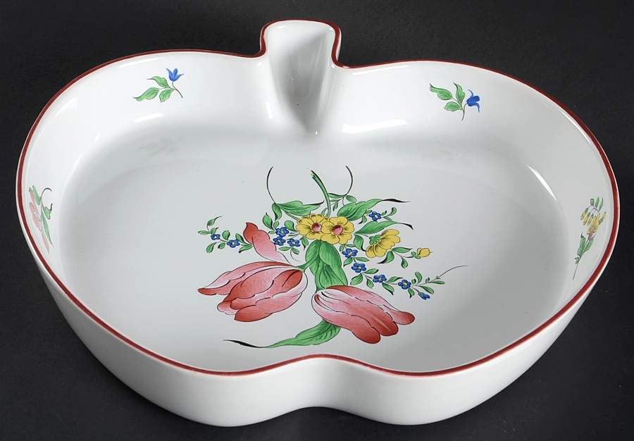 Old Strasbourg (Off White Background) Apple Shaped Baker by Luneville-1