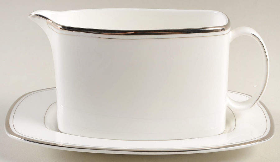 Library Lane Platinum Gravy Boat & Underplate by Lenox-1
