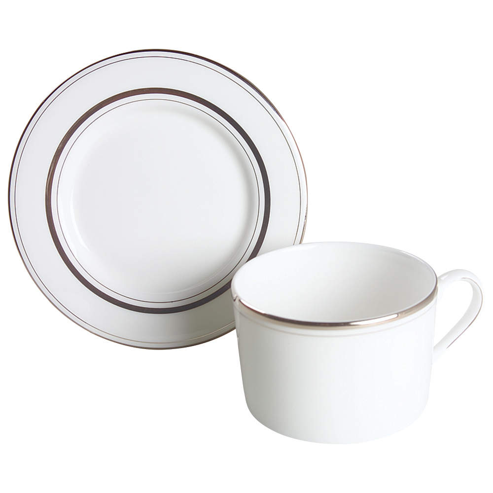 Library Lane Platinum Flat Cup & Saucer Set by Lenox-1