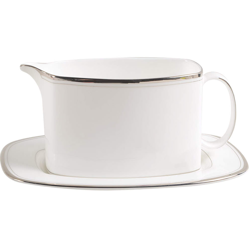 Library Lane Platinum Gravy Boat & Underplate by Lenox-1