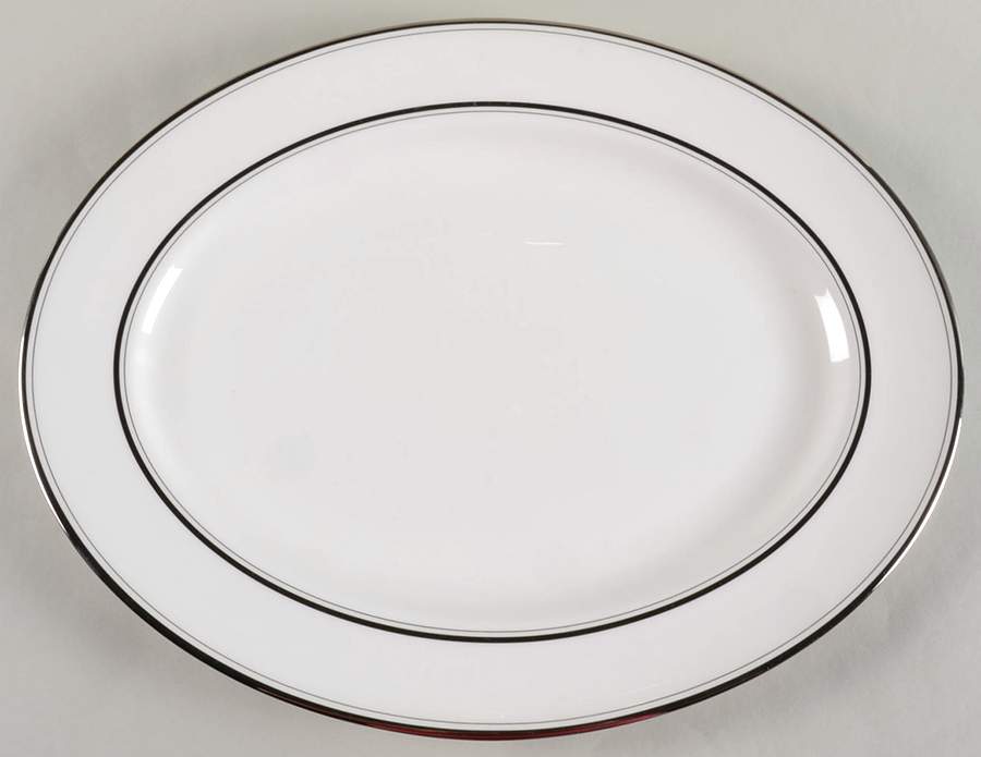 Library Lane Platinum 16" Oval Serving Platter by Lenox-1