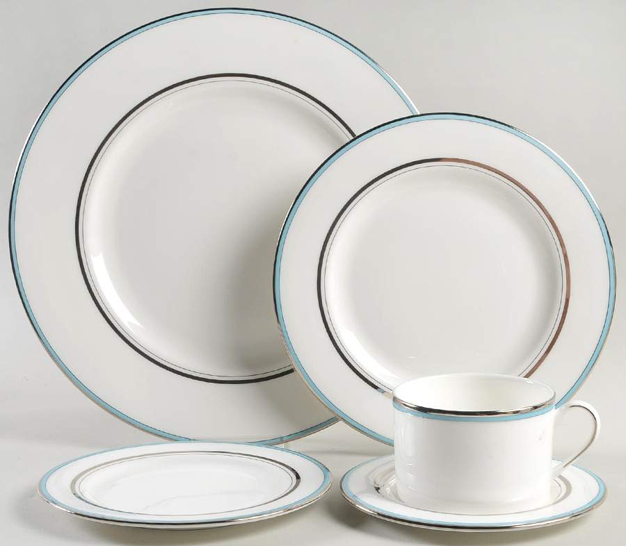Library Lane Aqua 5 Piece Place Setting by Lenox-1