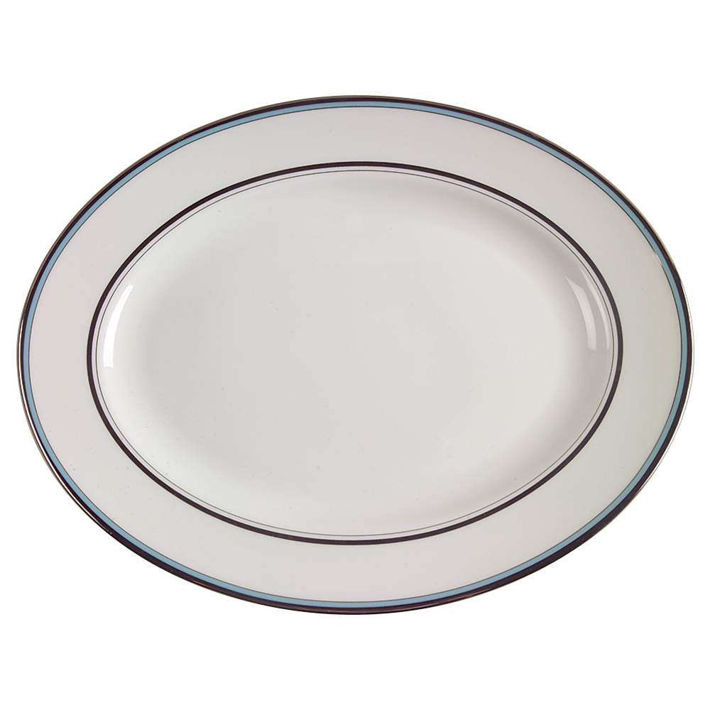 Library Lane Aqua 13" Oval Serving Platter by Lenox-1