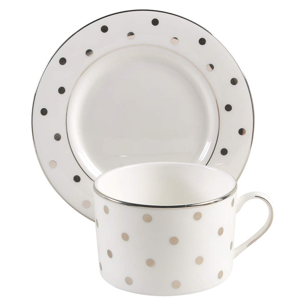 Larabee Road Platinum Flat Cup & Saucer Set by Lenox-1