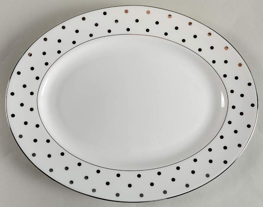 Larabee Road Platinum 13" Oval Serving Platter by Lenox-1