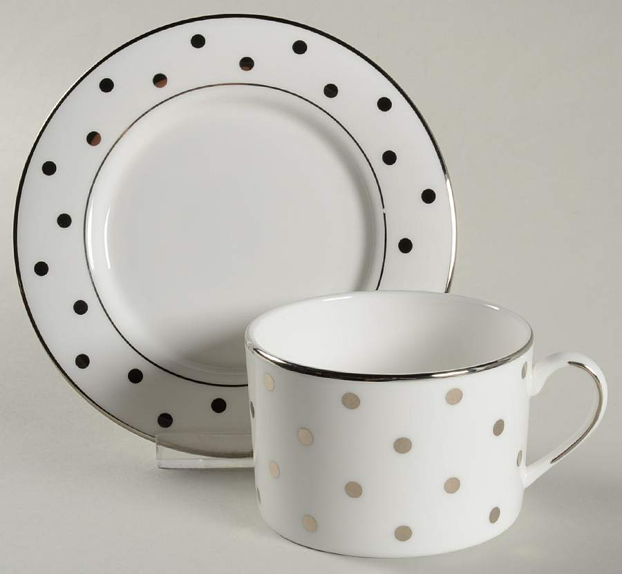 Larabee Road Platinum Flat Cup & Saucer Set by Lenox-1