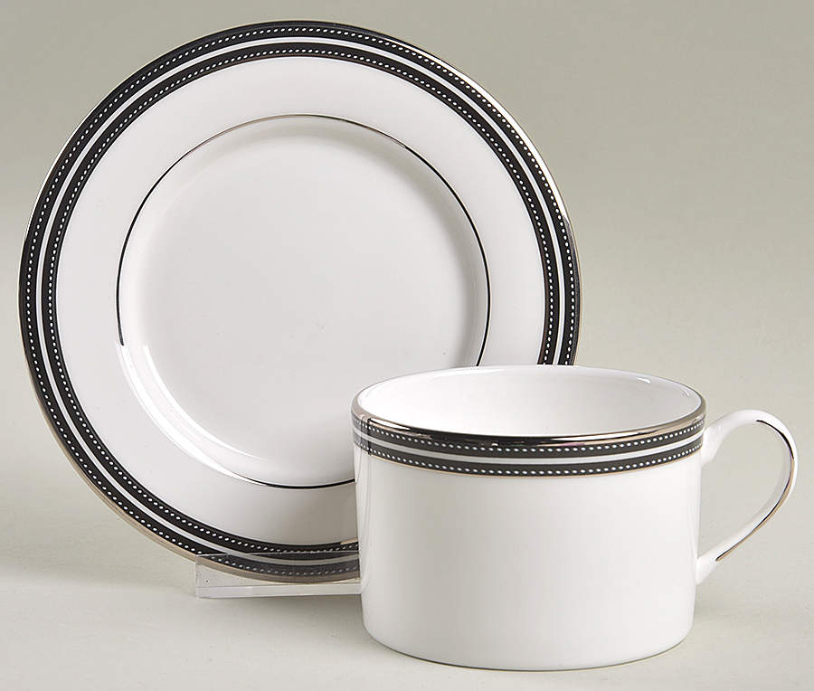 Union Street Flat Cup & Saucer Set by Lenox-1