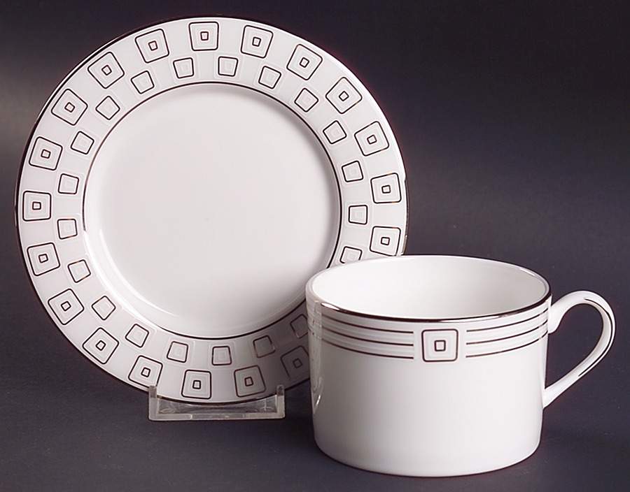 Mc Cormick Square Flat Cup & Saucer Set by Lenox-1