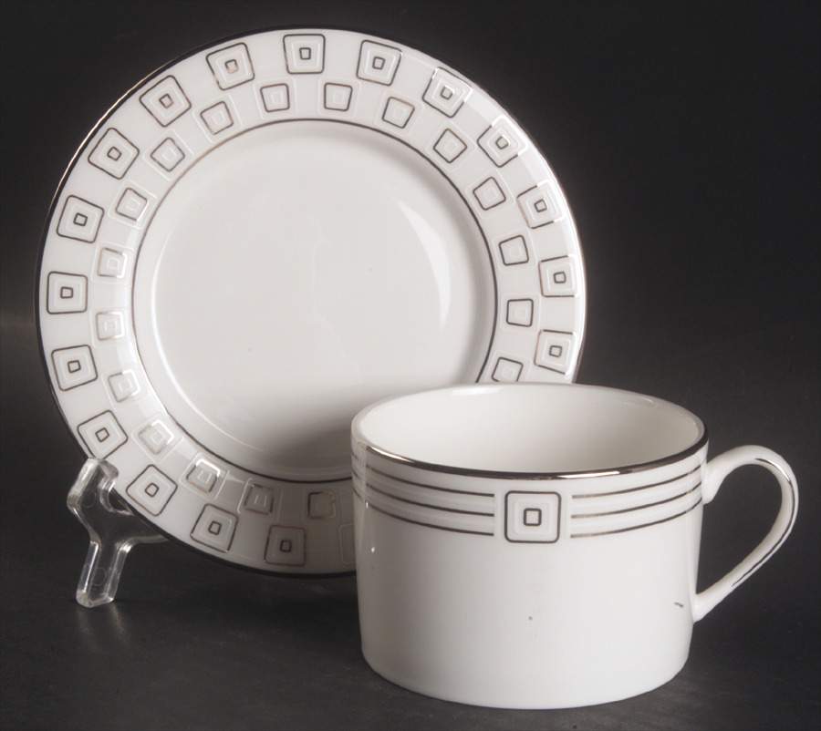 Mc Cormick Square Flat Cup & Saucer Set by Lenox-1