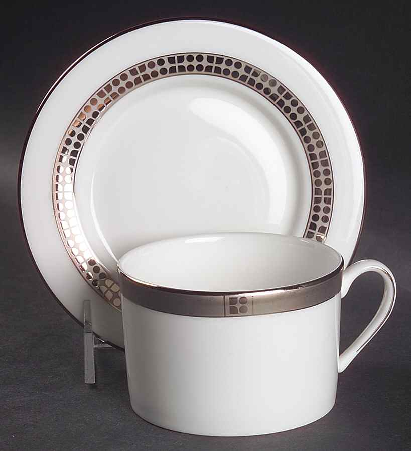 Noel Platinum Flat Cup & Saucer Set by Lenox-1