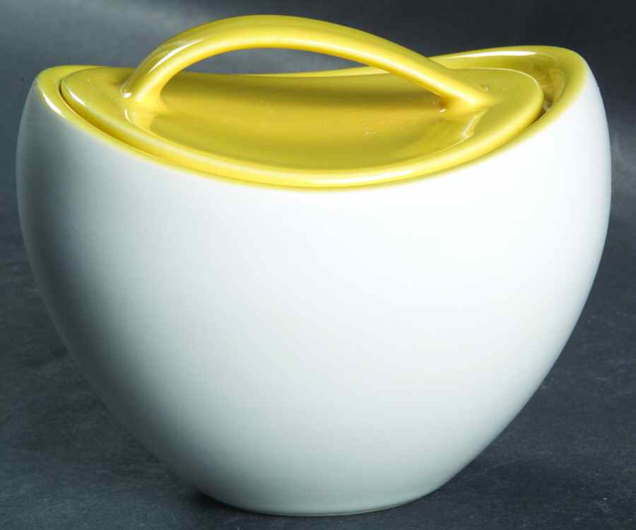 Summer Circle Yellow Sugar Bowl & Lid by Lenox-1