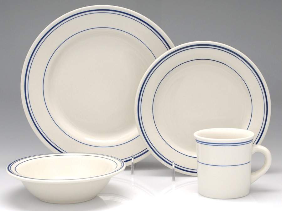 Blue Band (Blue Rings) 4 Piece Place Setting by Lynn's China-1
